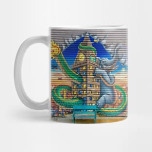 Graffiti Neck Gator City Under Attack Elephant Chinese Dragon Urban Art Mug